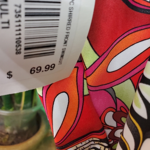 Bikini Bay One Piece Patterned Bathing Suit NWT Sz 18 - Picture 6 of 8